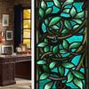 Colorful Retro Floral & Bird Static Cling Window Film - No Glue, Removable