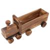 Wooden Flower Pot Cartoon Train Shape Good Ventilation Succulent Flower Pot Decoration for Garden