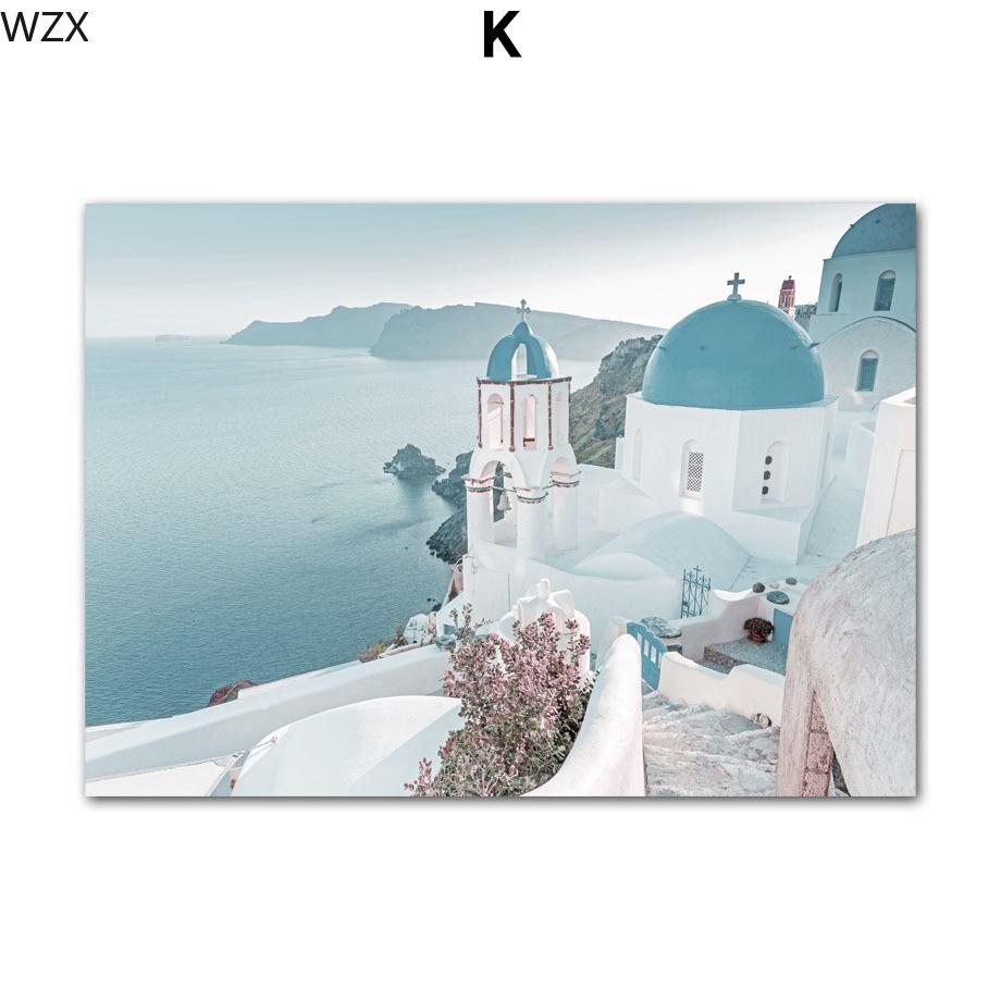 Morze Egejskie Santorini Plaża Muszla Kwiat Sztuka Ścienna Płótno Malowanie I Wydruki Obrazy Ścienne Do Wystroju Salonu Plakaty Nordyckie