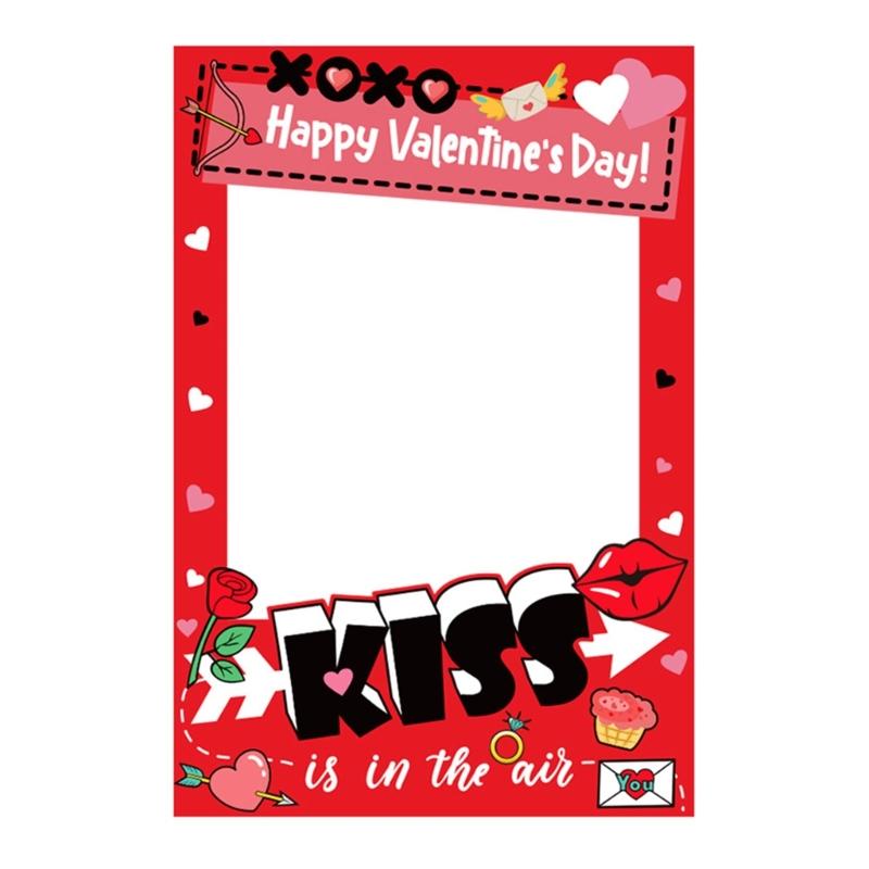 Valentines Day Photo Booth Props Set,Romantics Valentines Day Decorations Set for Diy Photo Valentines Party Supplies