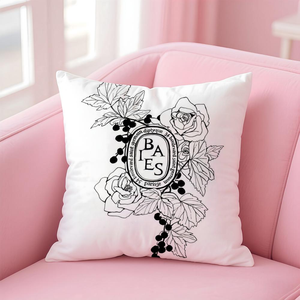 Luxury D-Diptyque Cushion Cover Home & Car Multi-Scene Pillow Cover - Reversible, Soft & Durable for Daily Use