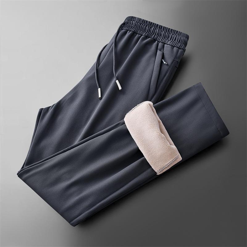 Plush Velvet Thickened Pants for Men In Autumn and Winter Windproof Waterproof Outdoor Warm Men's Pants Three-proof Sports Pants Men's Casual Pants