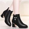 Short Boots Children 2025 Autumn and Winter New Mother Martin Boots Middle Heel Women's Leather Shoes Short Boots