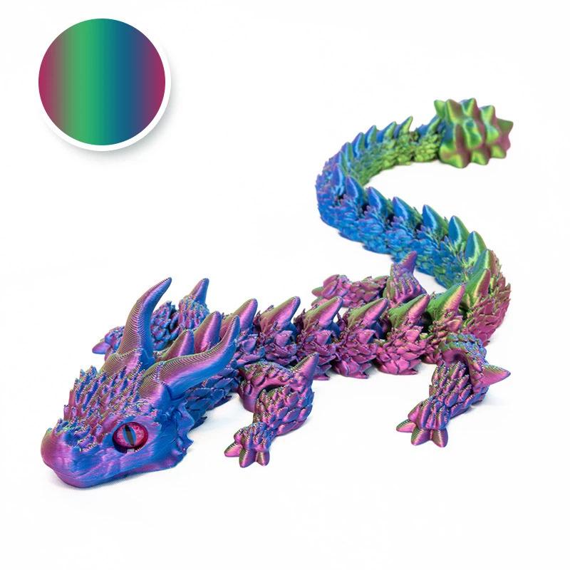 Fun 3D Printed Articulated Dragon 30cm Fidget Craft Ornament Cute Desktop Decor Gift for Children Adults Home Office Use