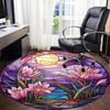 1PC Floral Sunset Office Round Area Rug, Indoor Mat Suitable ForOffice, Under Office Chairs Bedroom Living Room Home Decor, Room Deco f010