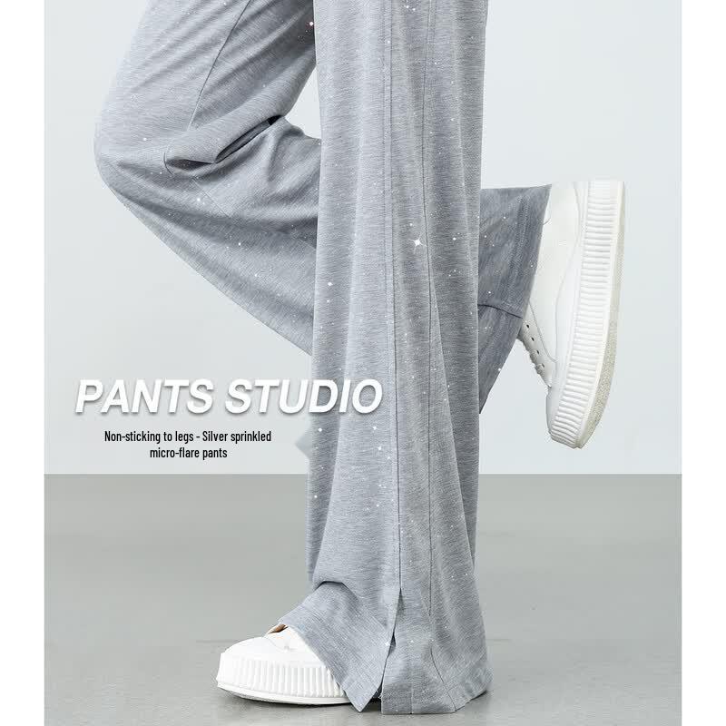 Women s High-Waist Flare Glitter Casual Pants XL