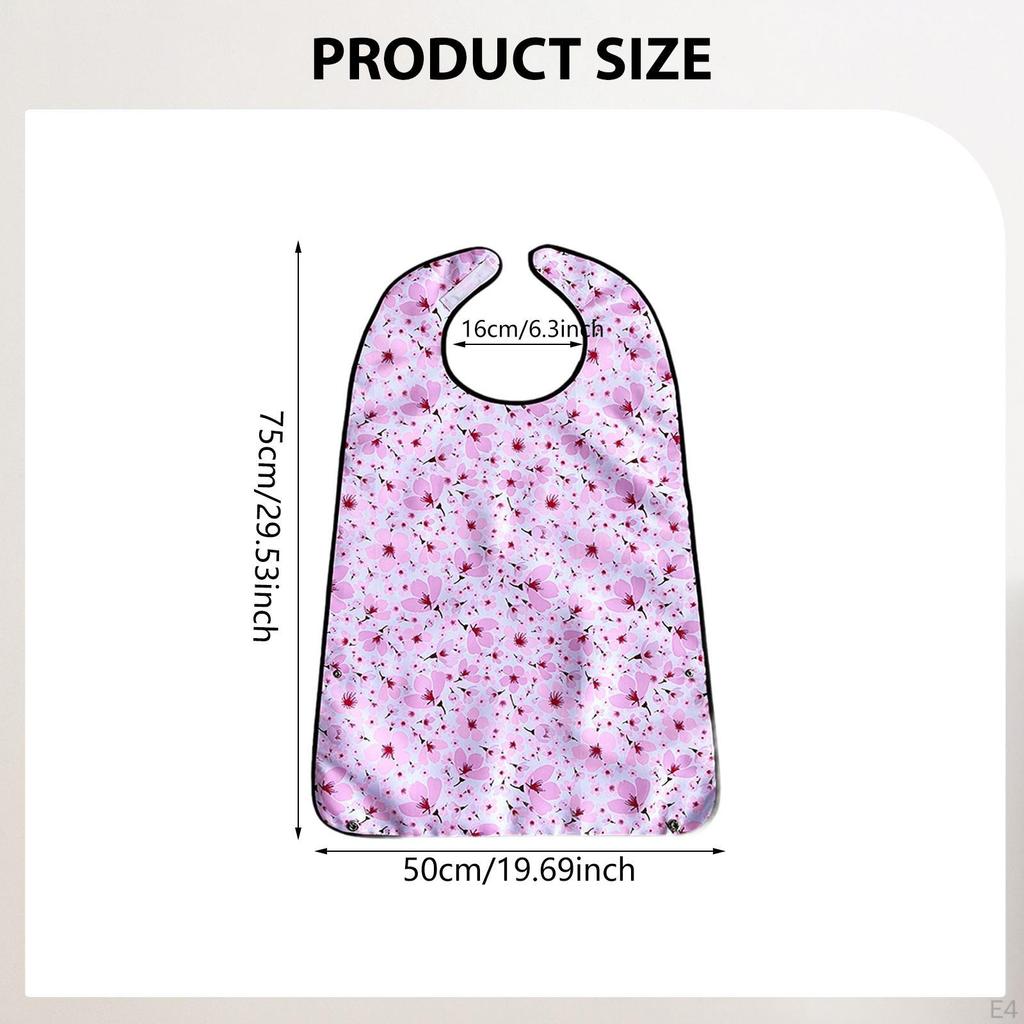 Adult Bib for Eating Clothing Protector Beautiful Protection Reusable Elderly Waterproof