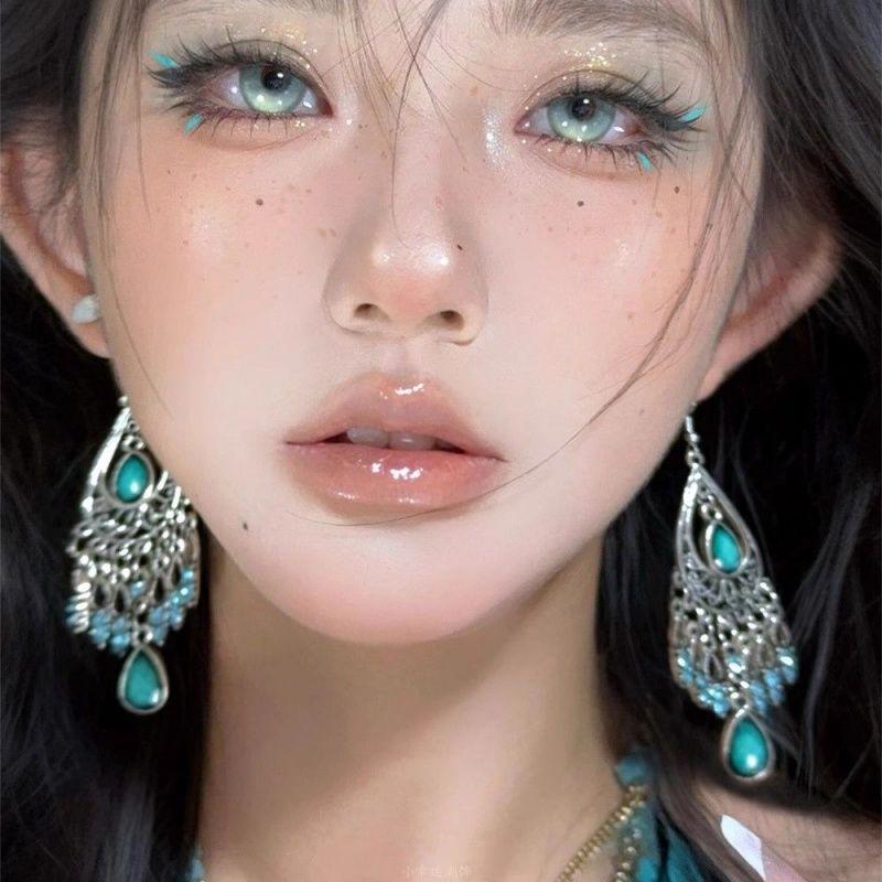 New Chinese Style Diamond-set Water Drop Fringed Ear Hook Fashion Ethnic Style Earrings Light Luxury High-end Sense Personality Temperament