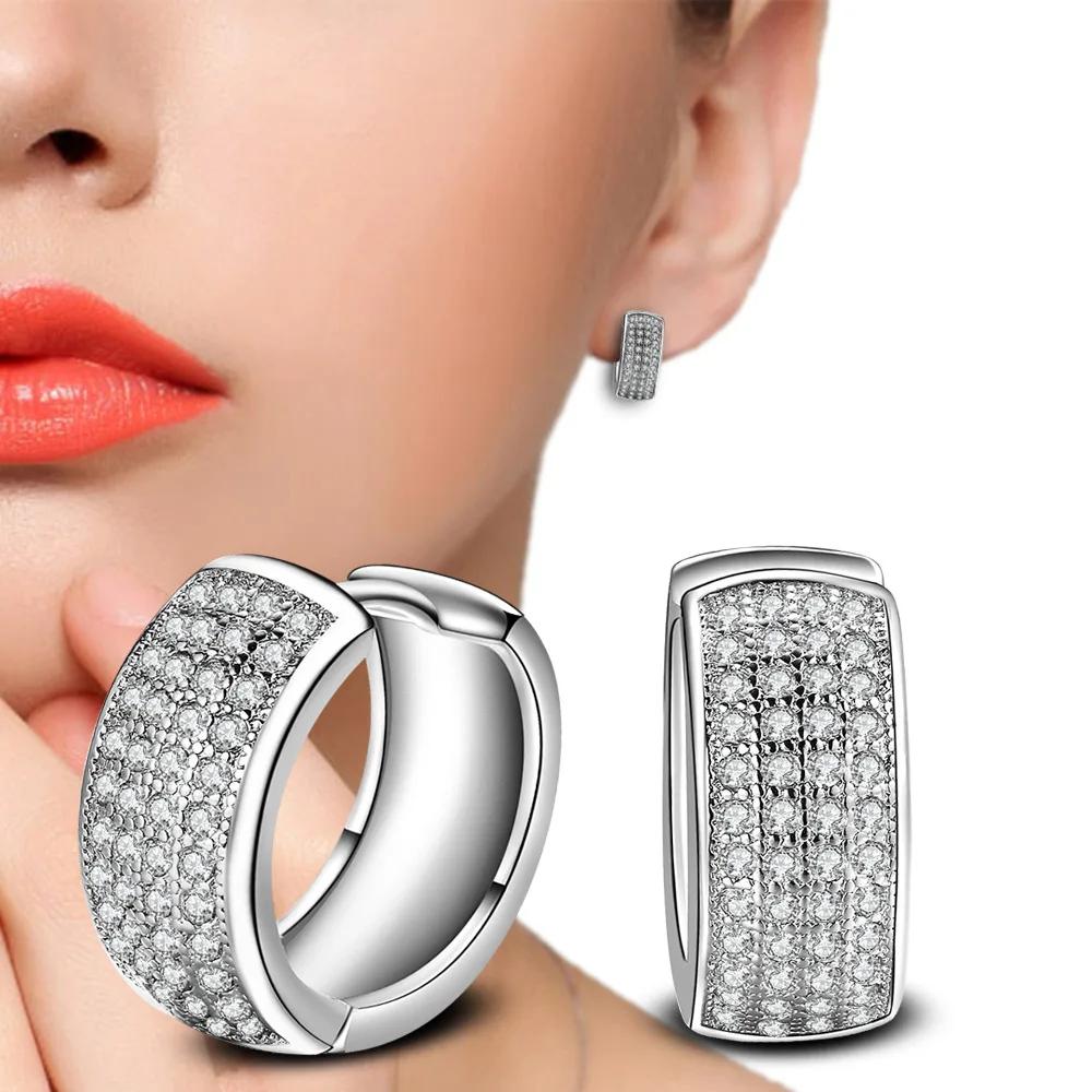 Dvojité hvězdné náušnice se zirkony pro ženy Pendiente Plata Stříbrná jehlička Pecka Náušnice Na svatbu Boucle D'oreille Brincos