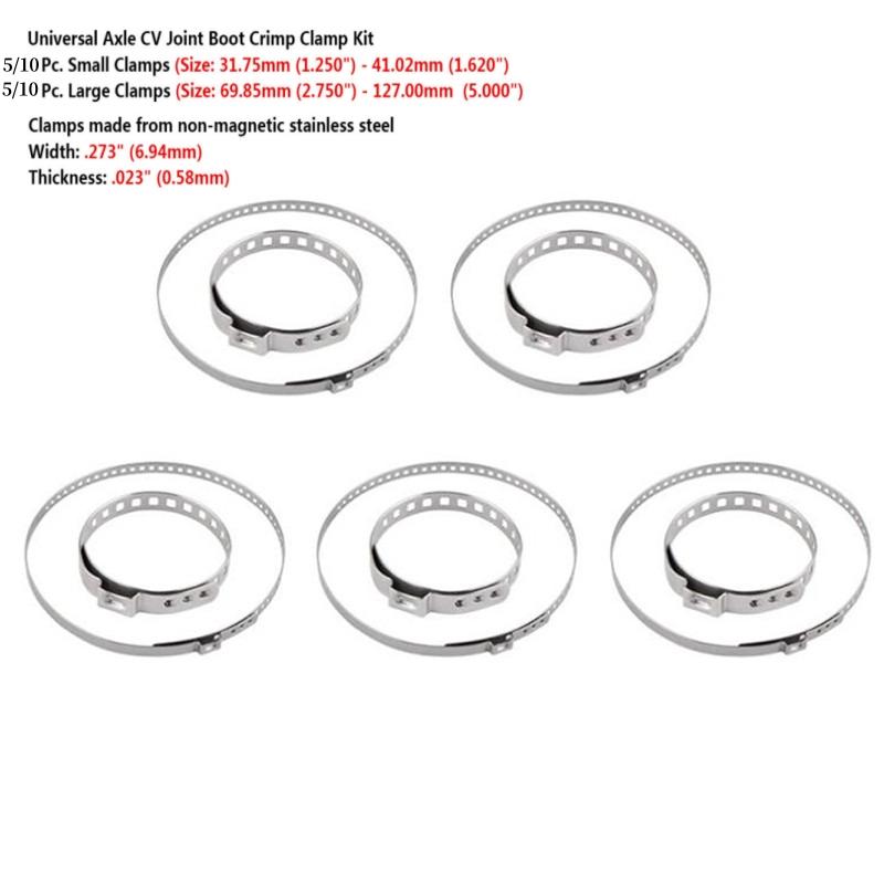 10/20Pcs Axle CV Joint Boot Crimp Clamp Kit Driveshaft Stainless Steel CV Boot Clamp 30- 40mm 70- 127mm Adjustable NEW
