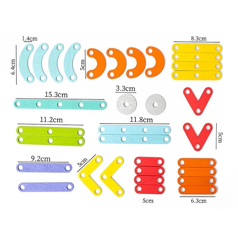 1 Box Children Wooden Geoboard Toys Nail Board Geometric Column ..Set Construction Puzzle Geometric&Pegboard*Montessori Sensory