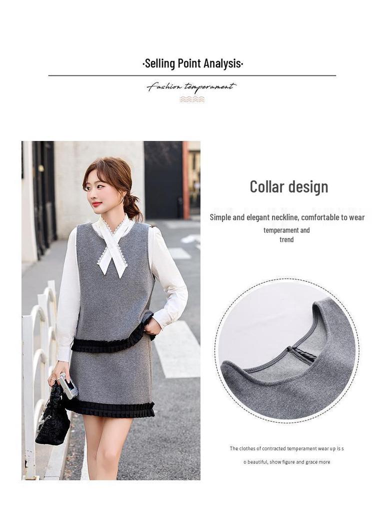 2025 Women's Fashion Casual Sleeveless Vest and Skirt Two-Piece Set