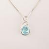 Oval Sky Blue Topaz Gemstone 925 Sterling Silver Jewelry Zircon Pendant 1.22" CZP-13-9