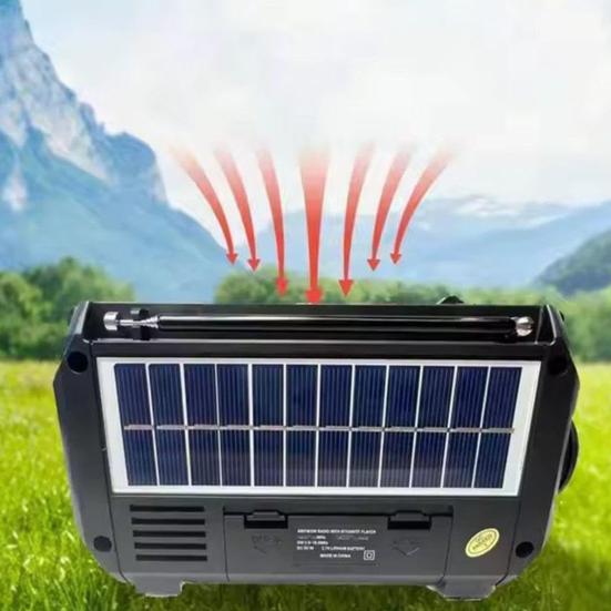 Solar Hand Crank Emergency Radio Rechargeable Waterproof Bluetooth-compatible Speaker AM/FM Solar Powered Radio