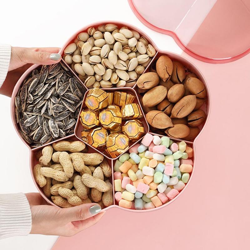 Candy 1/2 Tier Nut Bowl Storage Container Party Snack Box Floral Snack Box