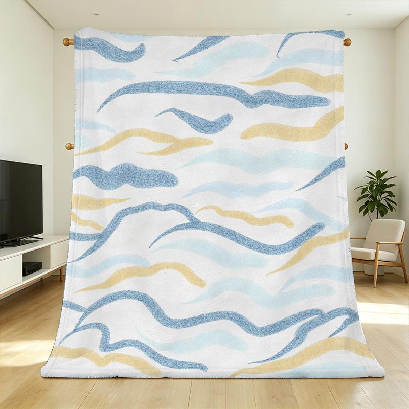 Soft Flannel Fleece Blanket, Breathable Minimalist Design, Skin-friendly Warm & Stylish, Ideal for Home Relax & Christmas/Halloween Use