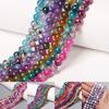 6 8 10 mm Piedra Natural Colorida Agatas Venas de Dragón de Fuego Cuentas Espaciadoras Sueltas Amuletos Para Fabricación de Joyas Pulsera DIY Accesorios