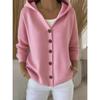 Autumn and Winter Hooded Knitted Cardigan Women's Solid Color Casual Fashion Sweater Jacket Women