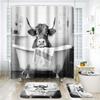 Artsocket Pink Mermaid Tail Scales Bathroom Set With Shower Curtain And Rugs Accessories Sea Turtle Seahorse Octopus Conch Showe
