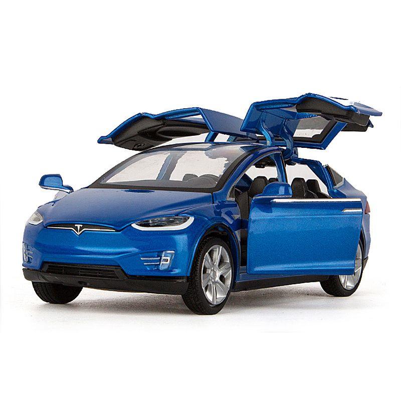 Tesla Model 132 X 90d Suv Diecast Model Car Soundlight Pull Back Kids Toy Gift