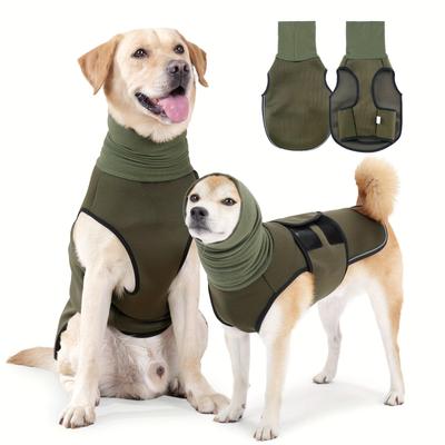 Beruhigungsweste für Hunde, Reflektierende Komfortjacke für kleine und mittelgroße Hunde, Angstlinderungswesten Geeignet für Gewitterangst und Angst Kapuzenbekleidung