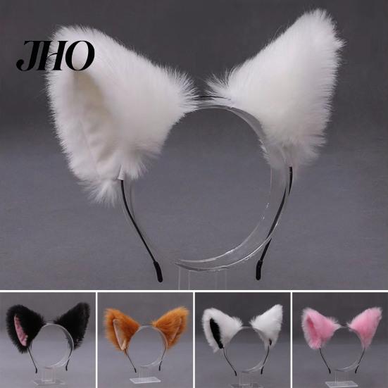 Tiara Ajustável Orelhas de Gato de Pelúcia Cosplay Festa Halloween Feito à Mão Leve Aro de Cabelo Adereço para Fotografia de Ambiente Festivo