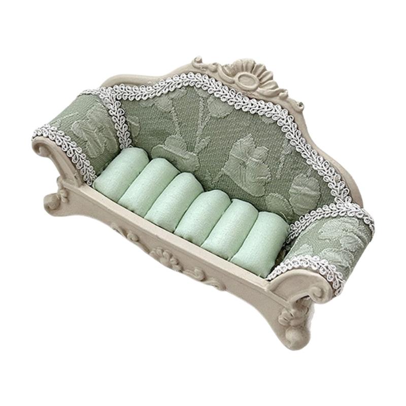 Portable Resin Accessories Showcase Decorative Stand Sofa Shape for Jewelry Display and Collectible Figurine Arrangement