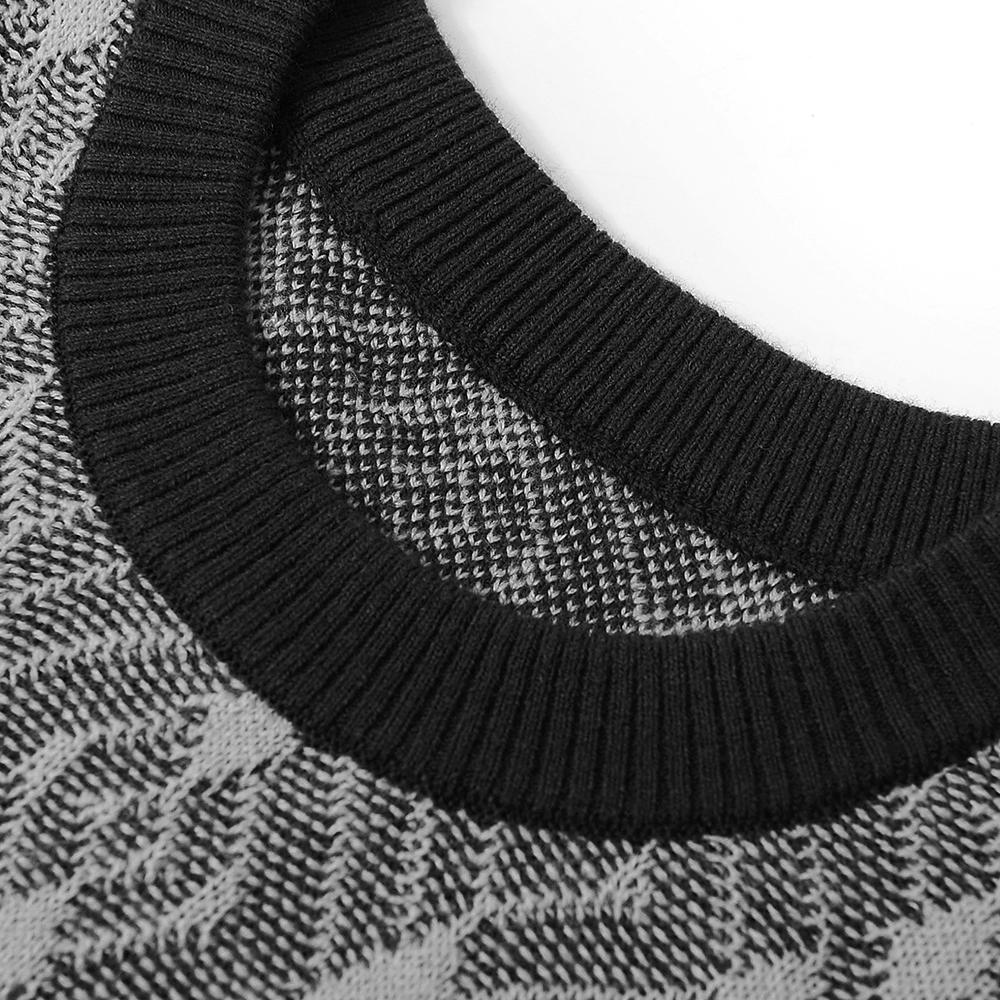 Jersey de manga larga con cuello redondo y diamantes vintage para hombre