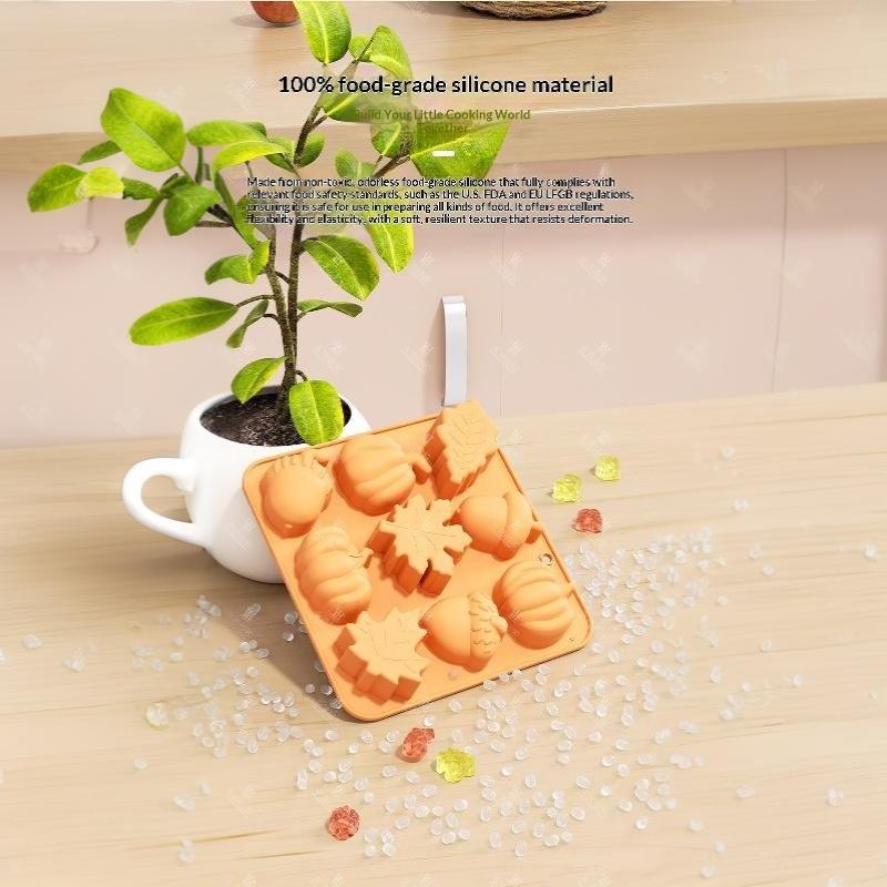 Non Stick Food Grade Silicone Fall Mold Pumpkin Leaf Acorn Shapes For Baking Chocolate Candy Desserts