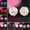 Unisex Fashion Elegant Sparkling Round Zircon Inlaid Ear Studs Earrings Jewelry