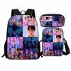 Set da Scuola a Tre Pezzi Huntrix Kpop Witch Hunters K-Pop Studente, Zaino Borsa Astuccio