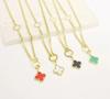 Titanium Steel Gold Four Leaf Grass Necklace Female Collar Chain Jewelry