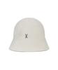 Bajal Studded Logo Summer Knit Bucket Hat Cream