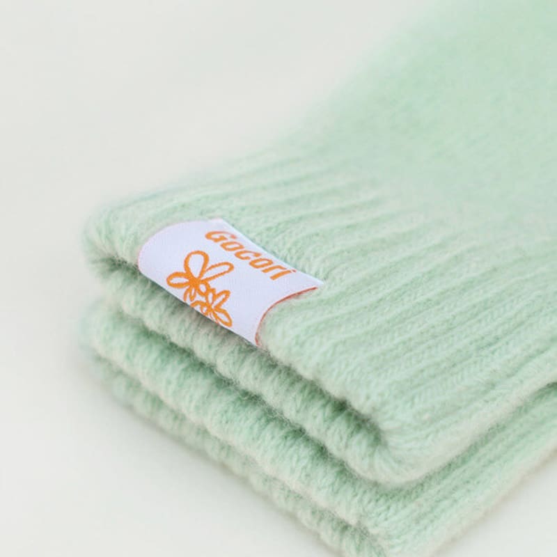 GOCORI SHORT KNIT GLOVES - MELON Knit Gloves Wool Gloves
