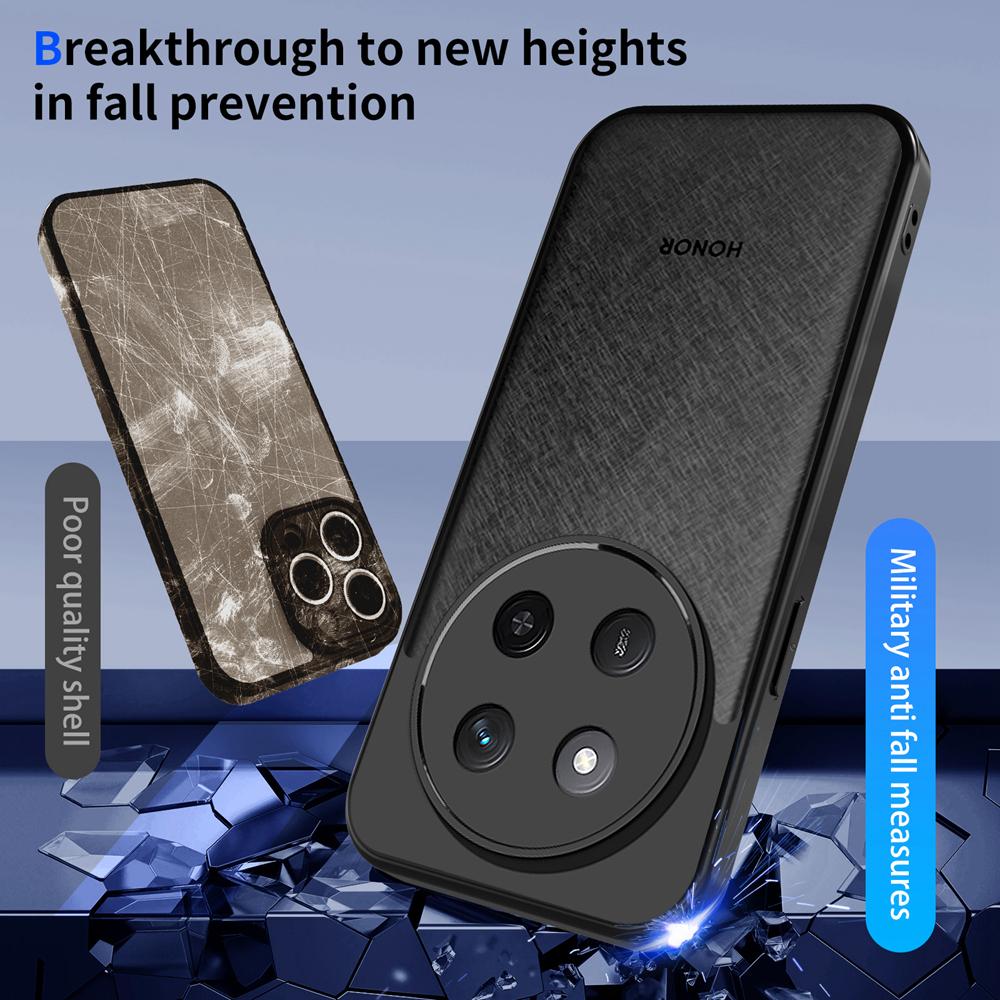KEYSION Matte Translucent Black Phone Case for HONOR X9c 5G Soft Silicone+PC Clear Shockproof Cover for Huawei Magic 7 Lite 5G