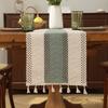 Splicing Knitted Hollow-out Table Runner Rustic Style Farmhouse Tablecloth Macrame Table Mat  Hotel