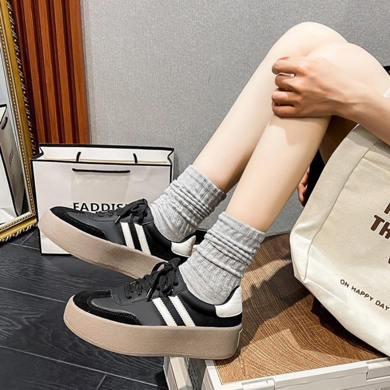 Casual retro thick sole heightening casual board shoes little white shoes women's leather classic versatile women