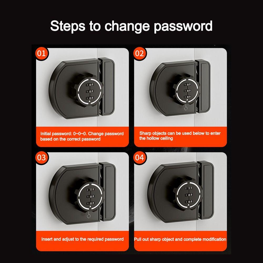 Code Protection Closet Lock Zinc Alloy Drawer Lock Universal Combination Lock Home