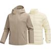 Outdoor Series Casual Logo Three-In-One Woven Down Inner Lining Waterproof Warm Jacket Women Jacket P425W127-05F0