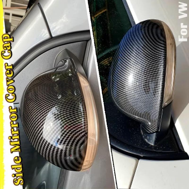 GlossyBlack Side Wing Rear View Mirror Cover Replacement Caps Shell For VW GOLF 5 MK5 GTI Jetta Passat B5.5 B6 EOS Sharan Superb