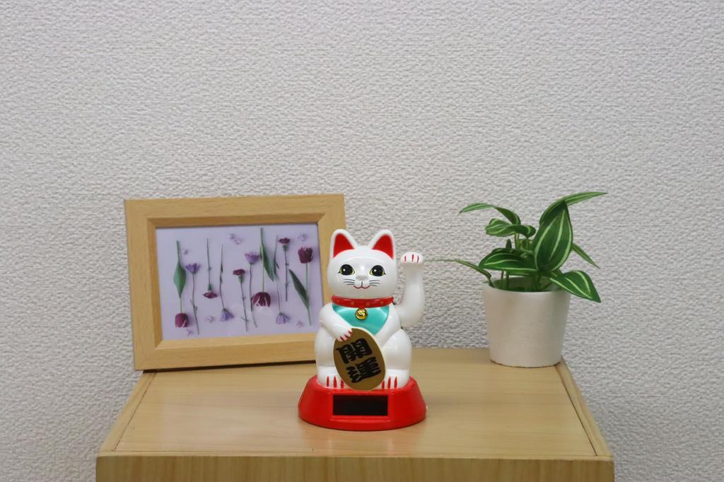 Castle Enterprises Waving Articulating Set of Bulk a Delightful Japanese Souvenir for Comes in a Clear Case Maneki-neko (Small) (White) Solar-Powered,