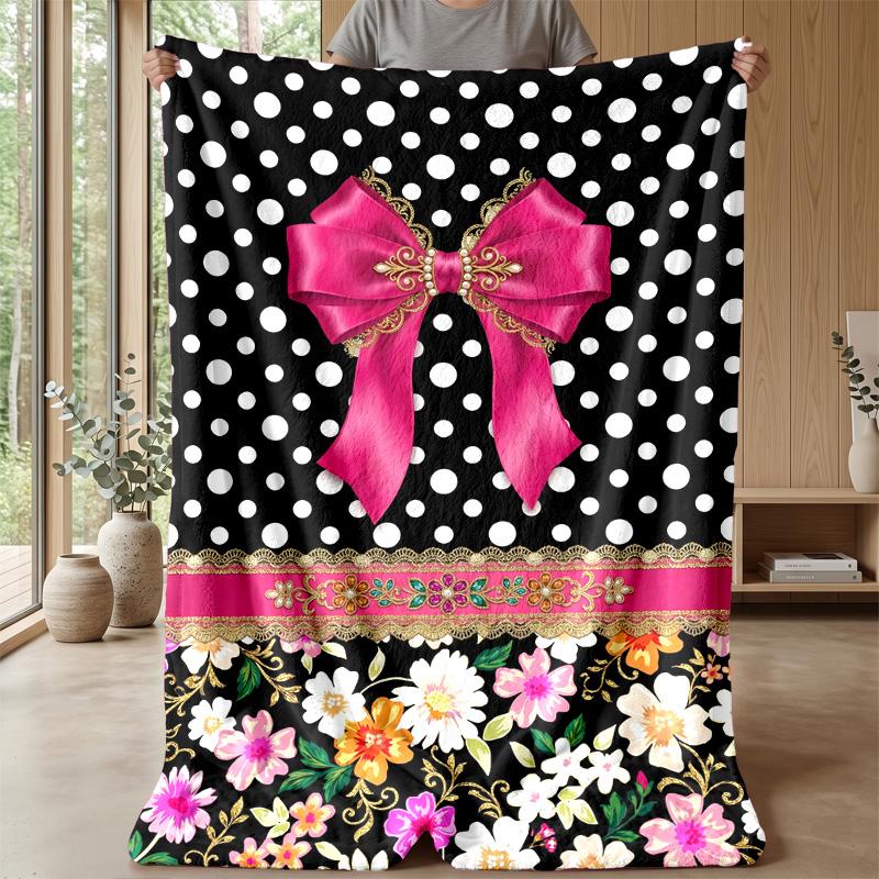 Pink and Black Leopard Print with Roses Theme blanket Lightweight Warm Flannel Blanket Decorative Throw Blanket for Home Decoration
