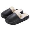 Removable cotton slippers men's autumn and winter home thickened couple waterproof warm thick bottom household plush slippers women's winter