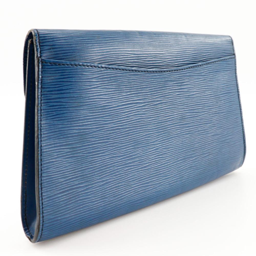 LOUIS VUITTON Art deco Clutch bag M52635 Business Bag Toledo Blue Blue Epi Leather Women Used