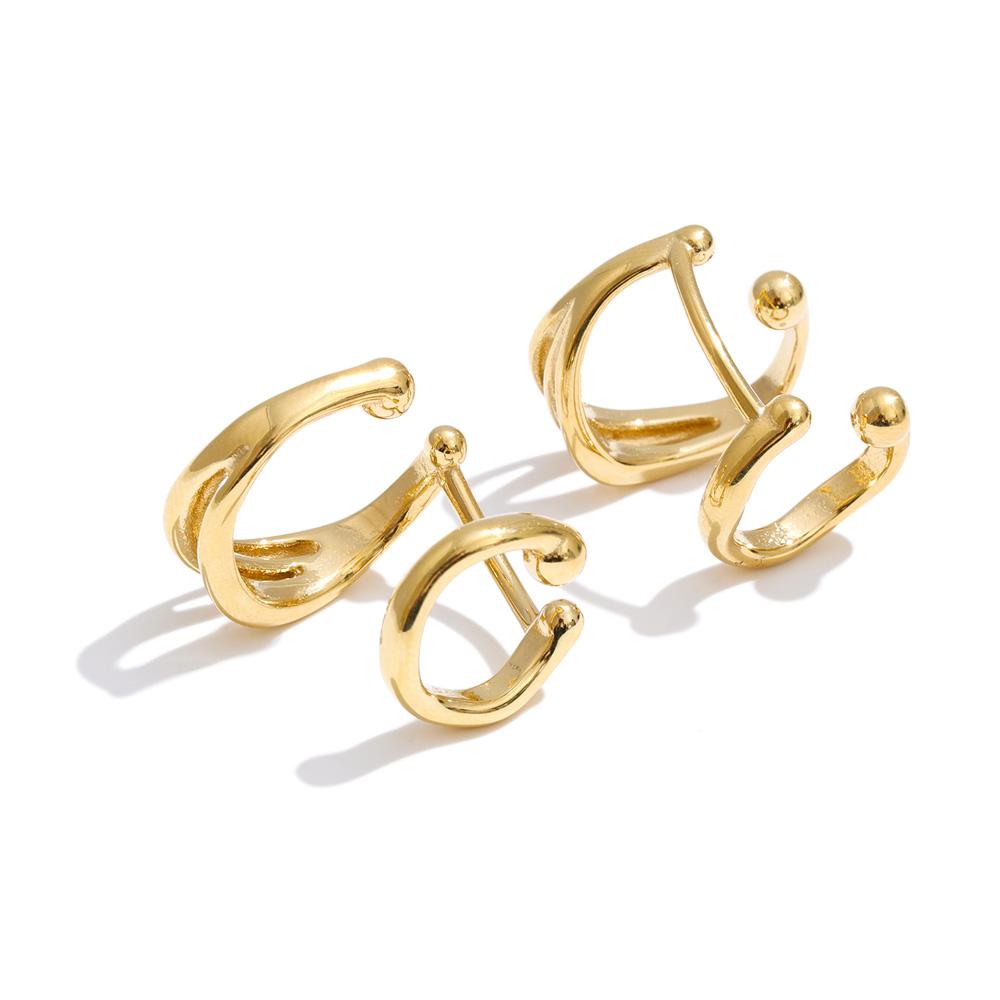 Eetit Personal Unisex Jewelry Non Piercing Stainless Steel Double-Layer Ear Clip Bone Earrings Waterproof Attractive Jewelry