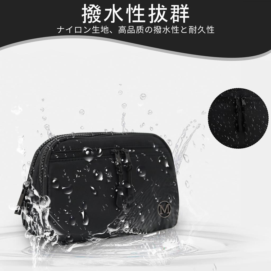 Small Waist Pouch for Men and Body Bag for Outdoor the and 2L Capacity [mokzer] Waterproof, Lightweight, 5-Pocket, 3-Way Women, Multifunctional,