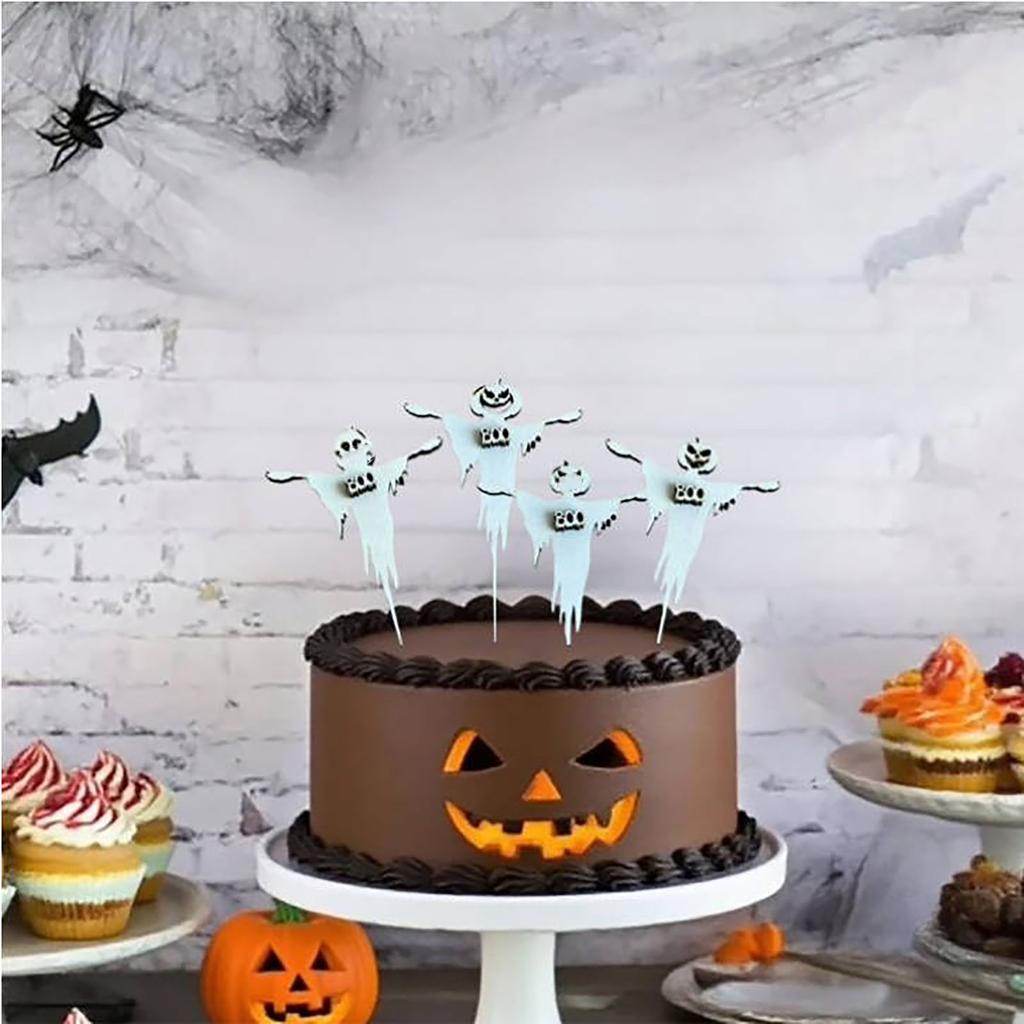 Halloween Scary Pumpkin Scarecrow Cake Decoration-can Be Used For Party Dessert, Weird Cupcake Decoration And Haunted Cake Design.