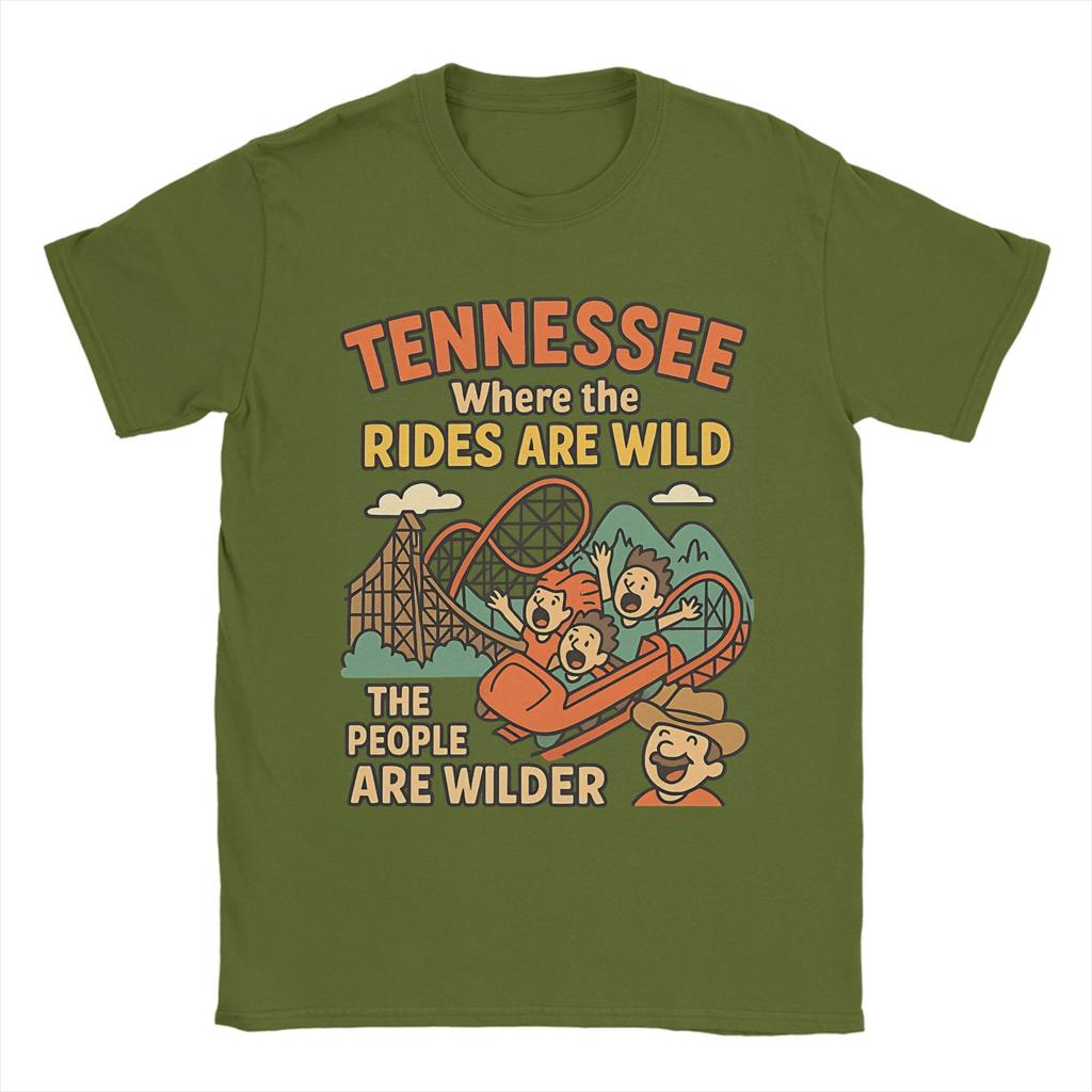 Tennessee TN Achterbahn Herren T-Shirts Einzigartiges T-Shirt Kurzarm Rundhals T-Shirt Reine Baumwolle Geschenkidee Kleidung