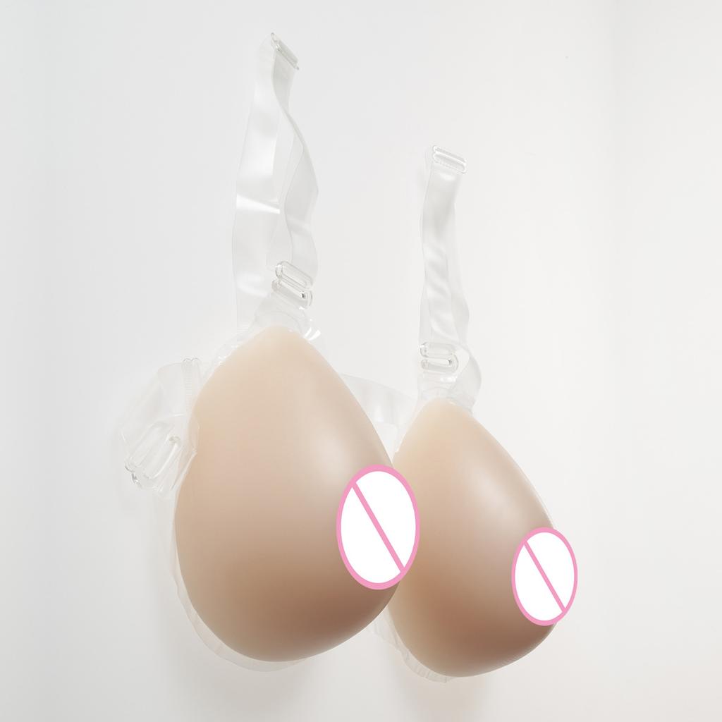 Wearable Silicone Fake Breasts Waterdrop Shape Cosplay Props Transvestite & Crossdresser Use Realistic Chest Enhancer