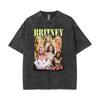 Limited Britney Spears Oops I Did It Again Tour  Vintage Washed T Shirt Summer Men Women High Quality Cotton Retro Tshirt
